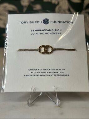 Tory Burch Gold Logo Chain Bracelet - Embrace Ambition NEW